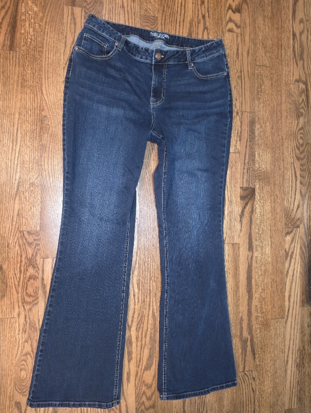 Maurices Dark Blue Women's Flare Skinny Jeans 16W X-long